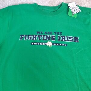 Notre Dame Fighting Irish Men's Tshirt Size Large Green Adidas NWTGS